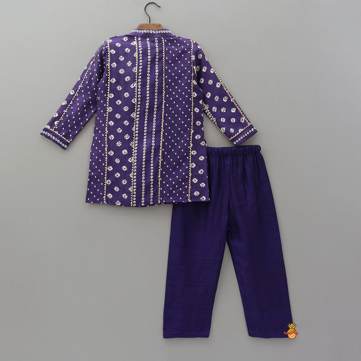 Bandhani Printed Purple Kurta And Pyjama