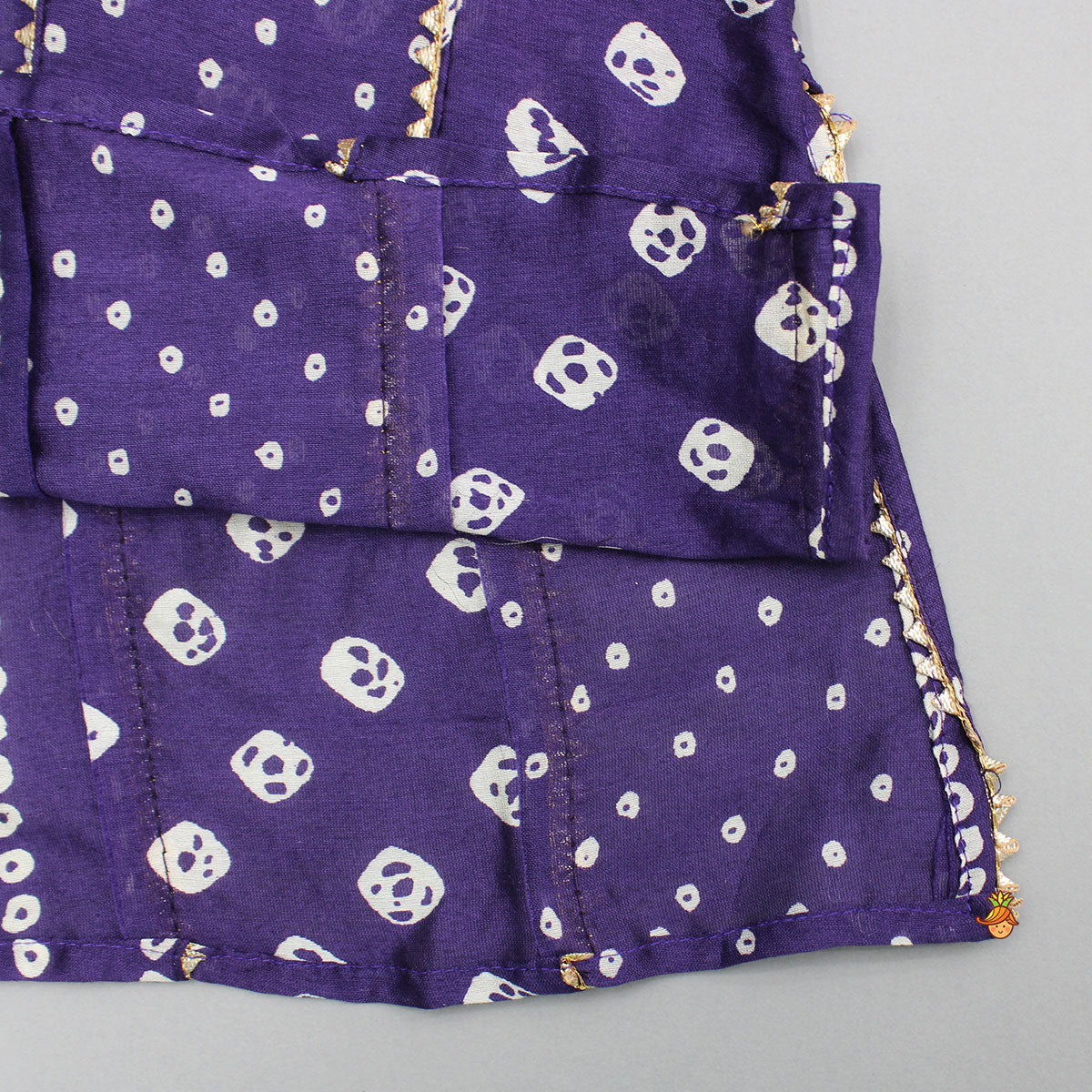 Bandhani Printed Purple Kurta And Pyjama