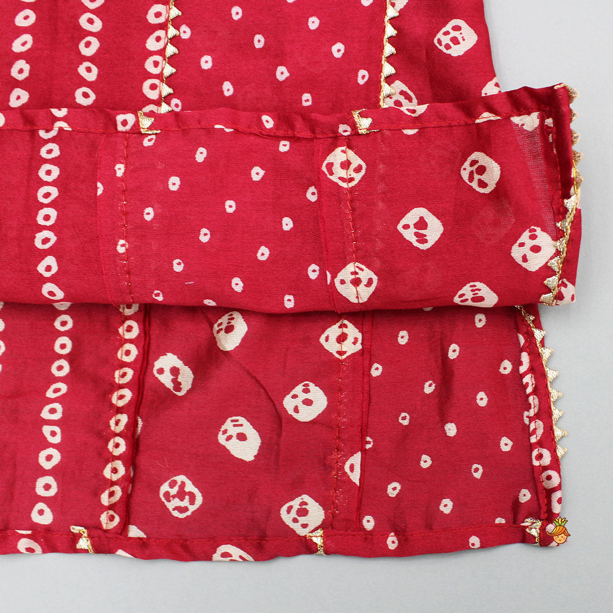 Bandhani Printed Red Kurta And Pyjama