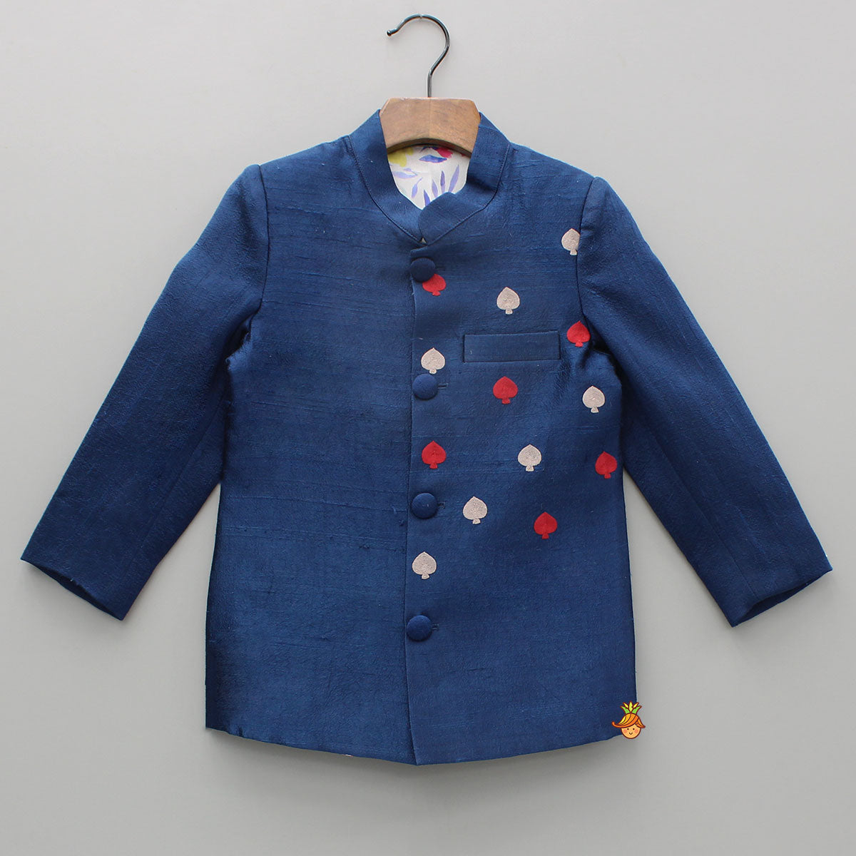 Blue Embroidered Sherwani And Pyjama