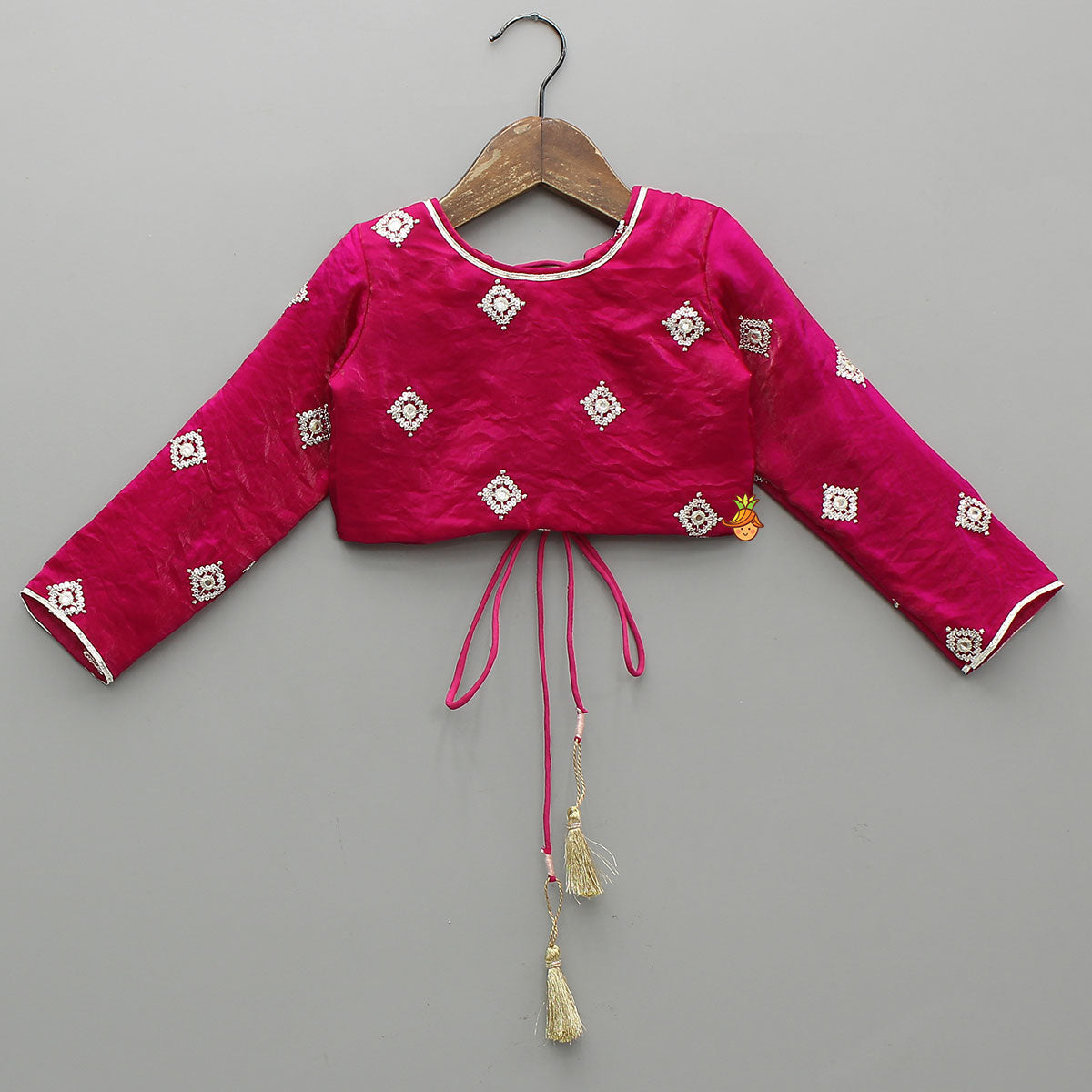 Pink Embroidered Top And Lehenga