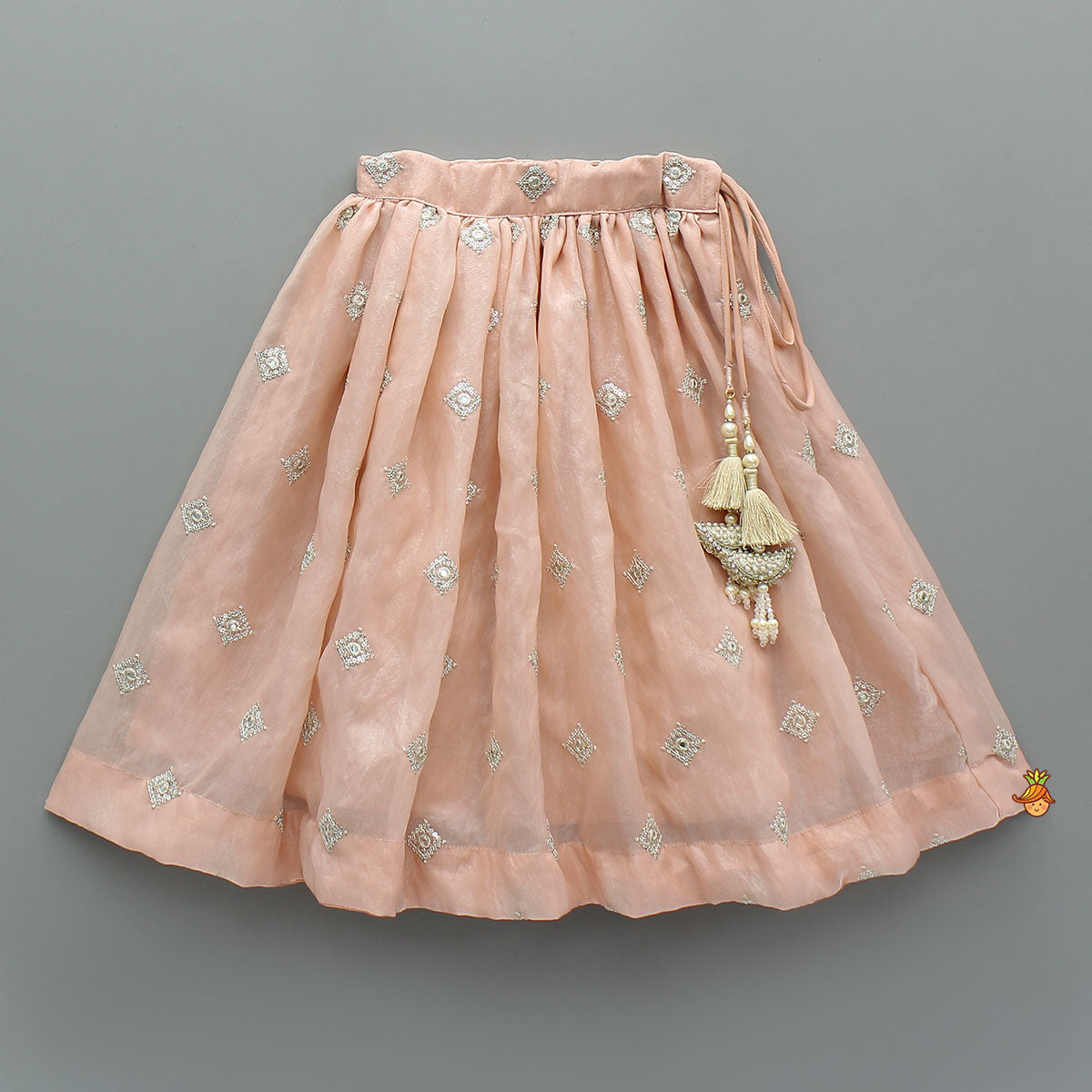 Pink Embroidered Top And Lehenga