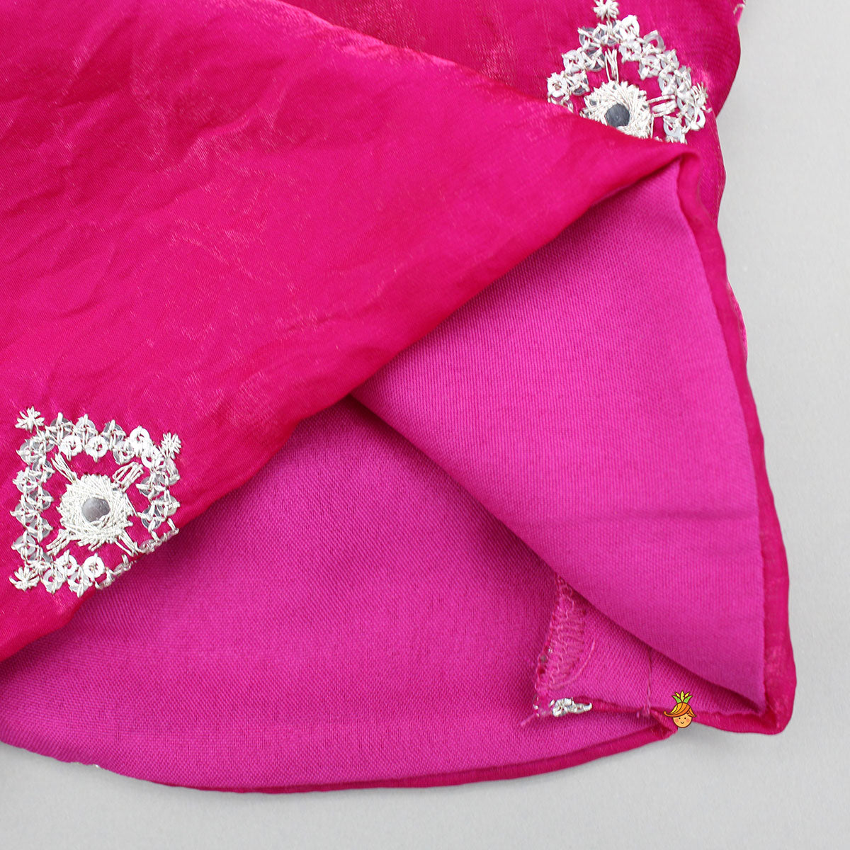 Pink Embroidered Top And Lehenga