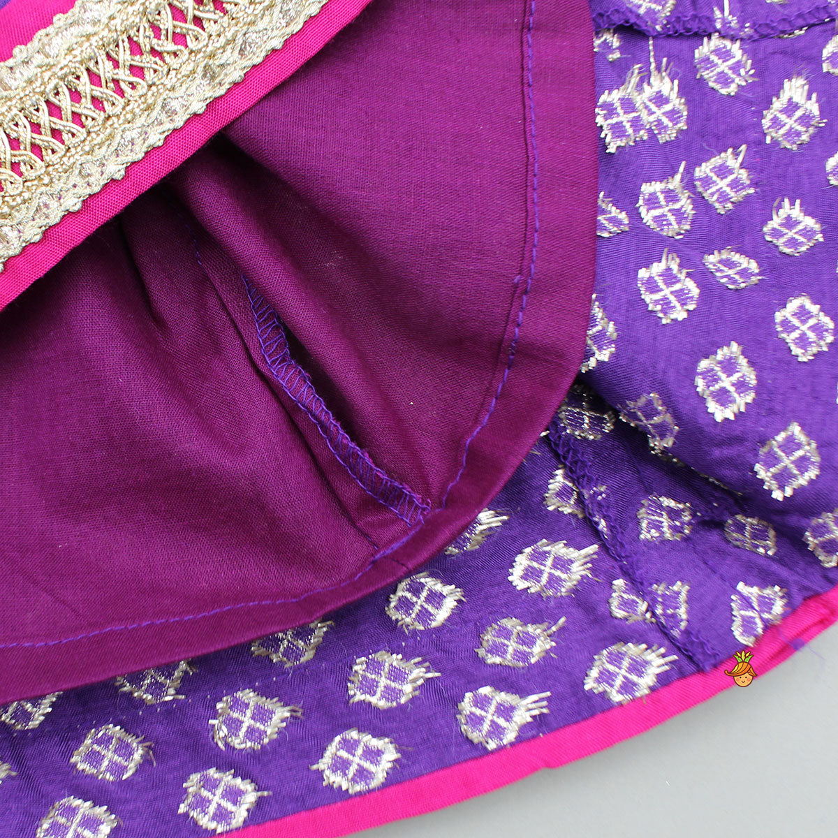 Purple Embellished Kurti And Salwar With Dupatta