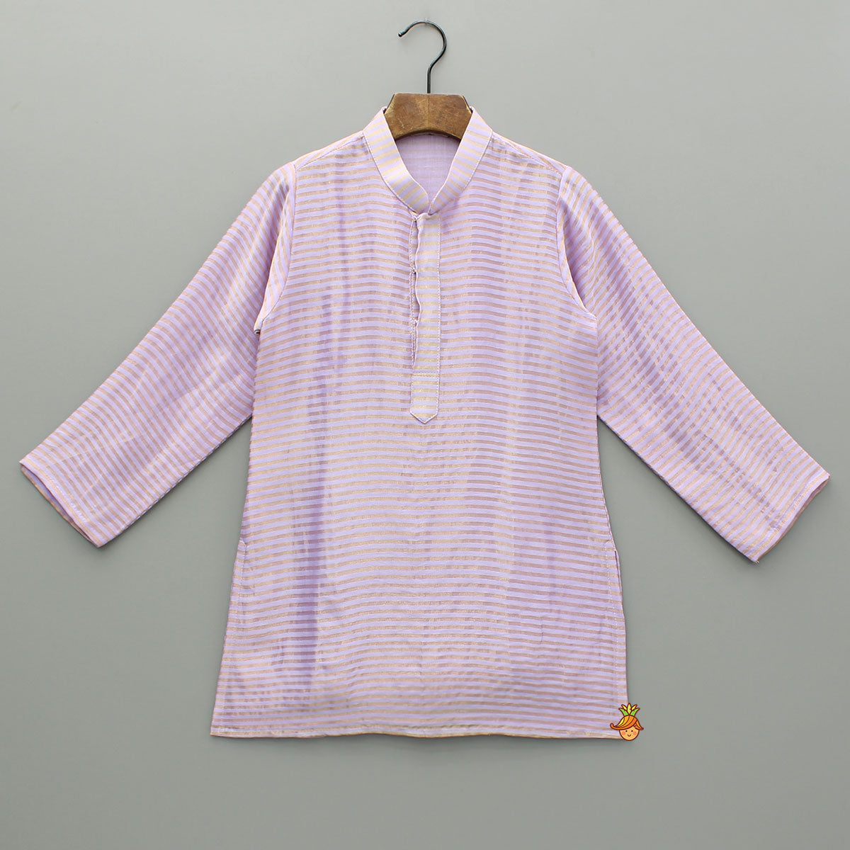 Lavender Kurta With Embroidered Jacket And Pyjama