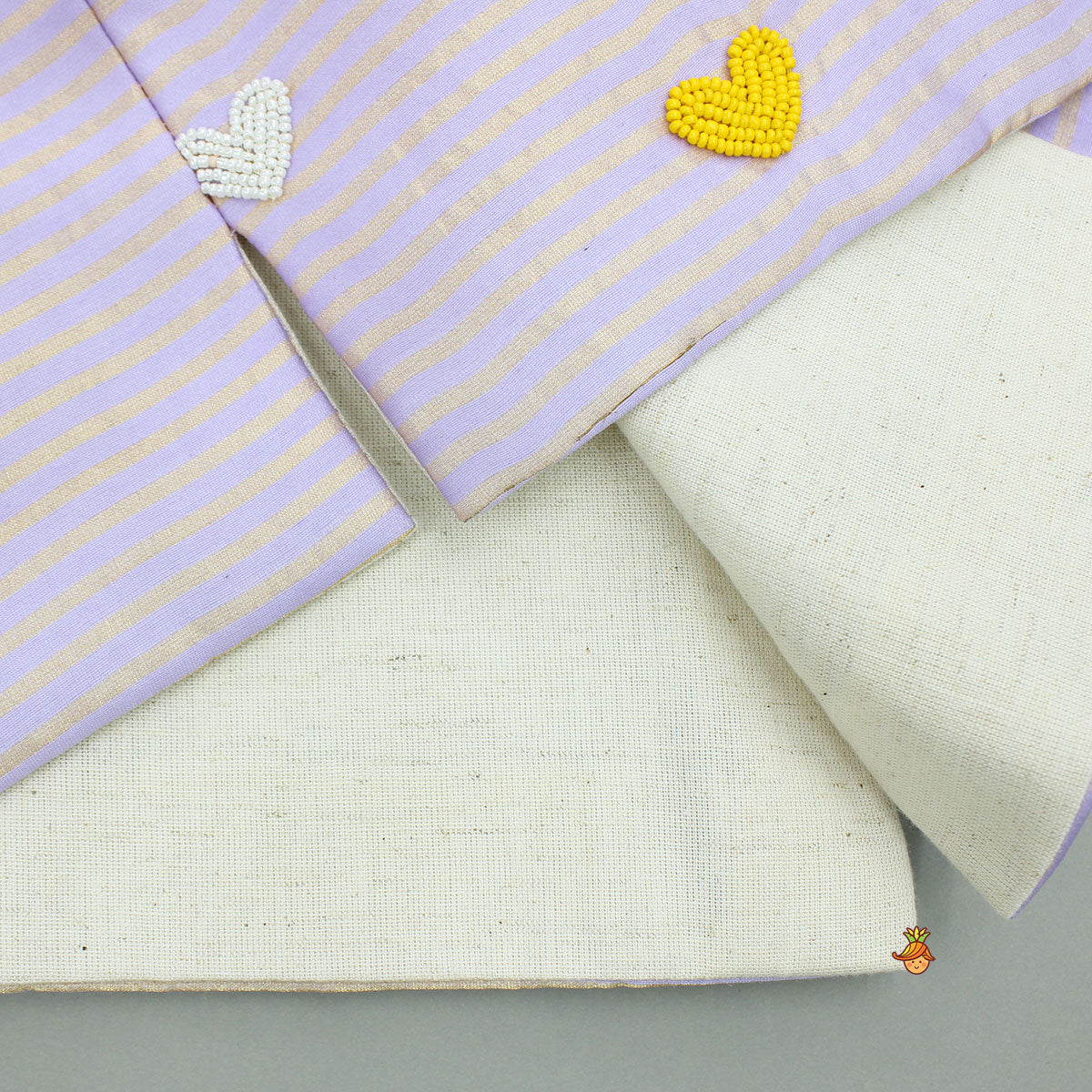 Lavender Kurta With Embroidered Jacket And Pyjama