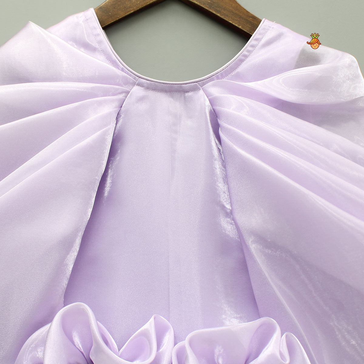 Lavender Artificial Flowers Embellished Dress