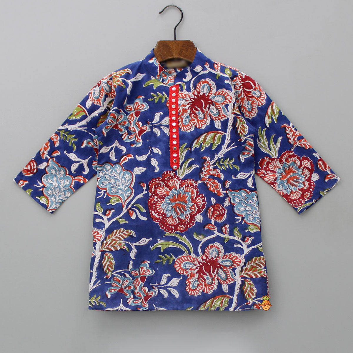 Blue Multicolour Printed Kurta And Pyjama