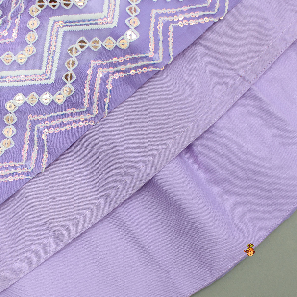 Purple Sequin Embroidered One Shoulder Top And Lehenga