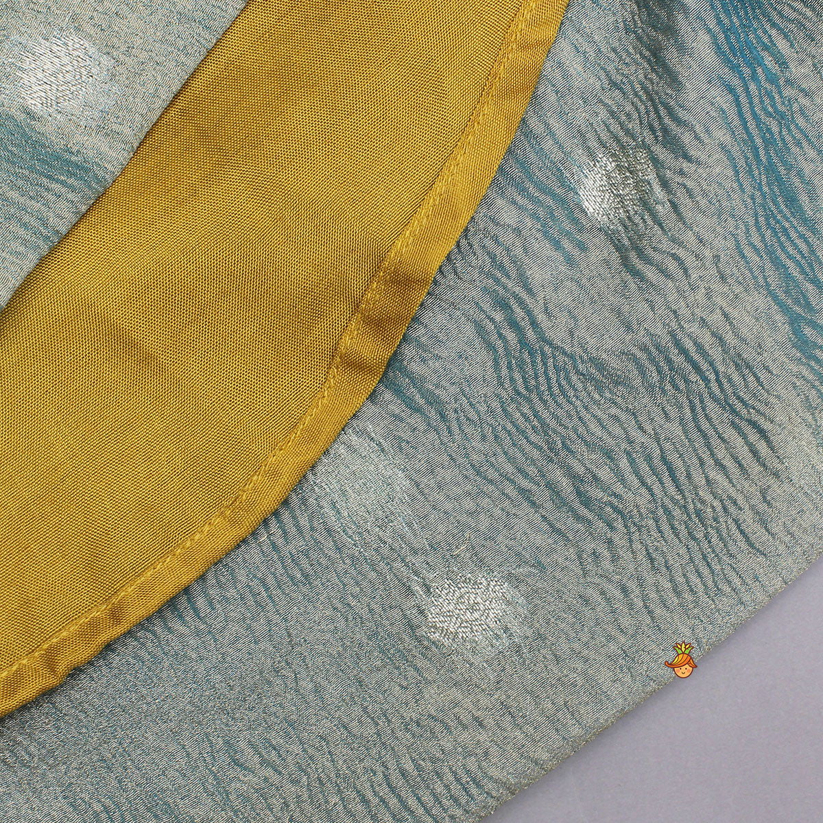 Mustard Contrast Panel Detailing Kurti And Matching Dupatta