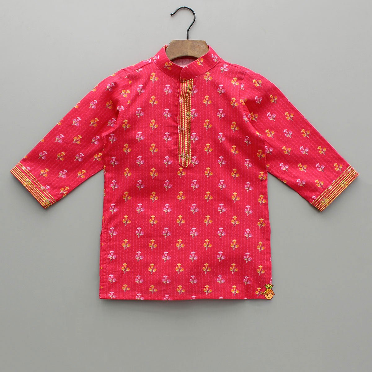 Floral Printed Kurta And Jacket With Pyjama