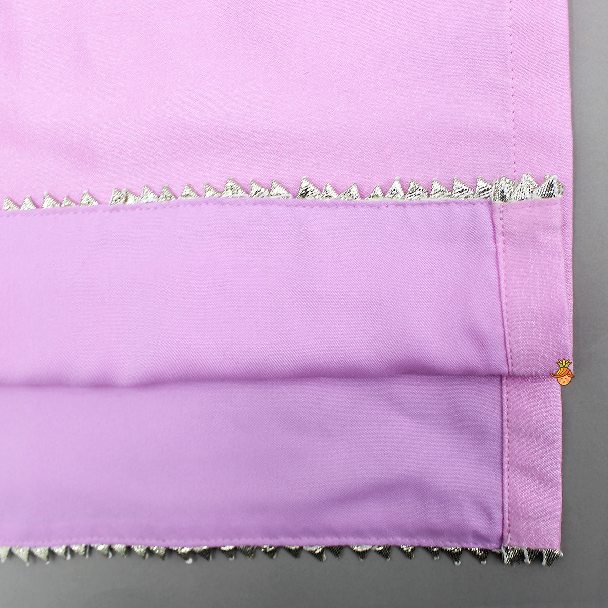 Pink Gota Lace Work Kurti And Salwar With Matching Dupatta