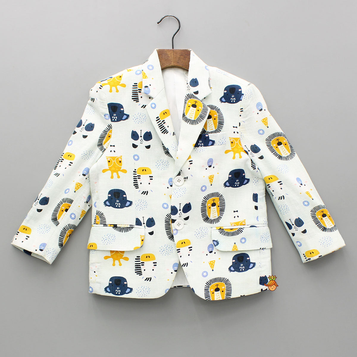 Animal Multicolour Printed Notch Collar Blazer Style Jacket