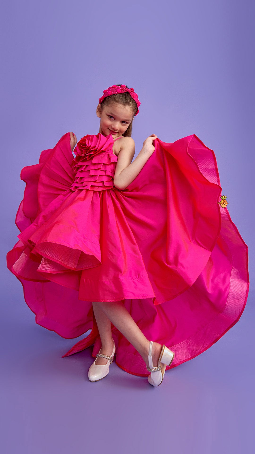 Elegant Pink Strappy Trail Dress