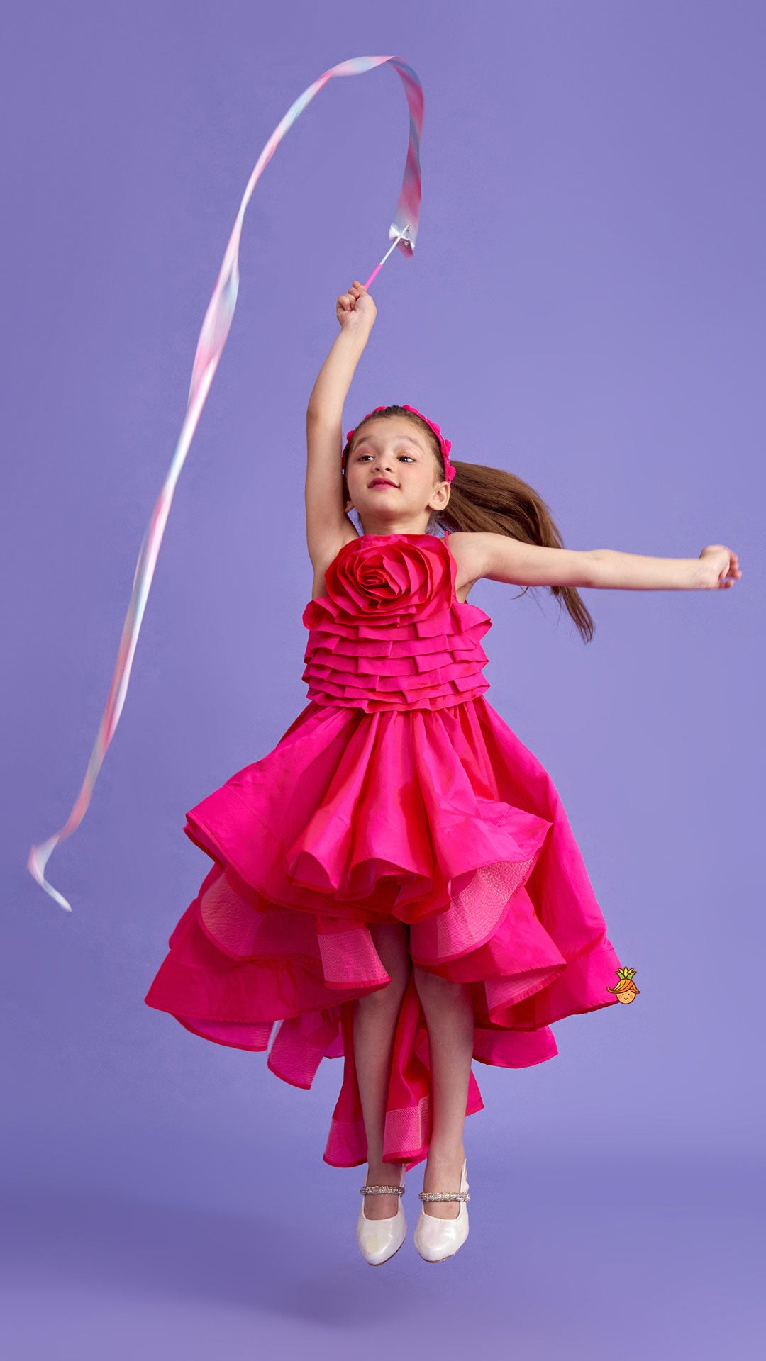 Elegant Pink Strappy Trail Dress