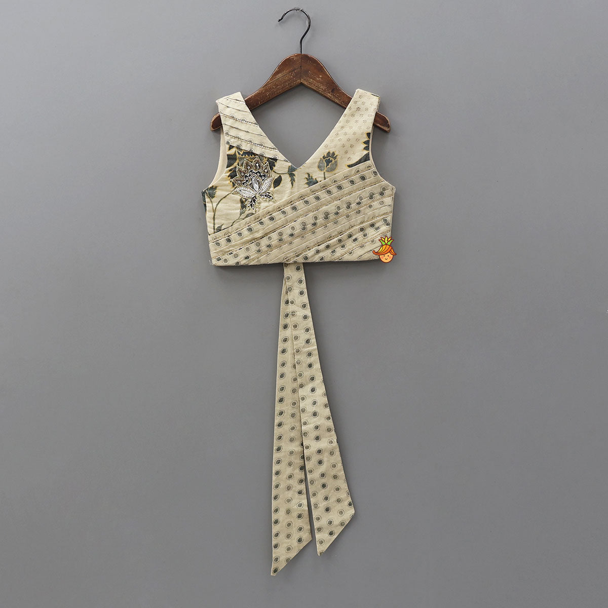 Printed Gota Lace Detailed Top And Tiered Lehenga