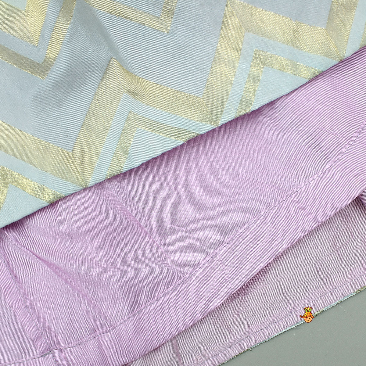 Lavender Embroidered Tie up Strap Top And Lehenga With Dupatta