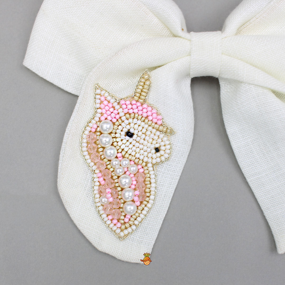 Unicorn Embroidered Bowie Hair Clip