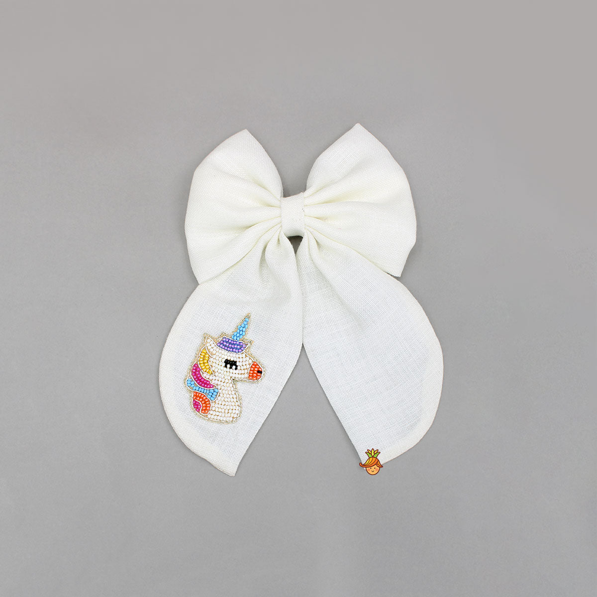 Off White Multicolour Embroidered Unicorn Bowie Hair Clip