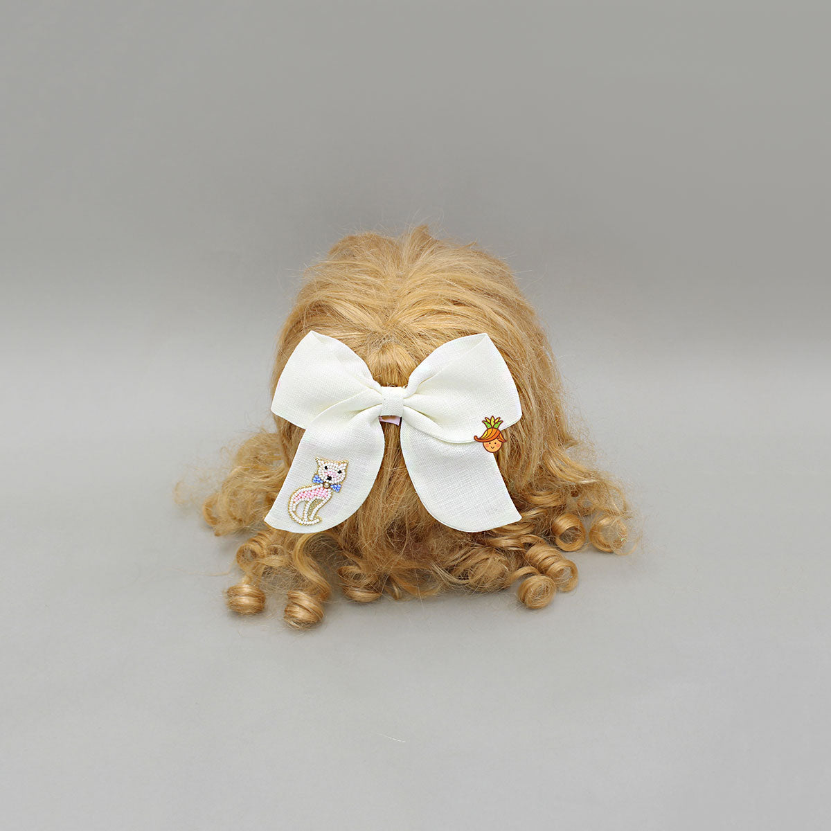 Animal Embroidered Off White Bowie Hair Clip