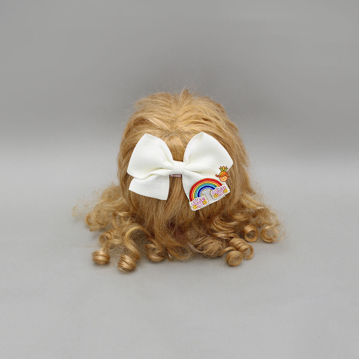 Off White Rainbow Embroidered Bowie Hair Clip