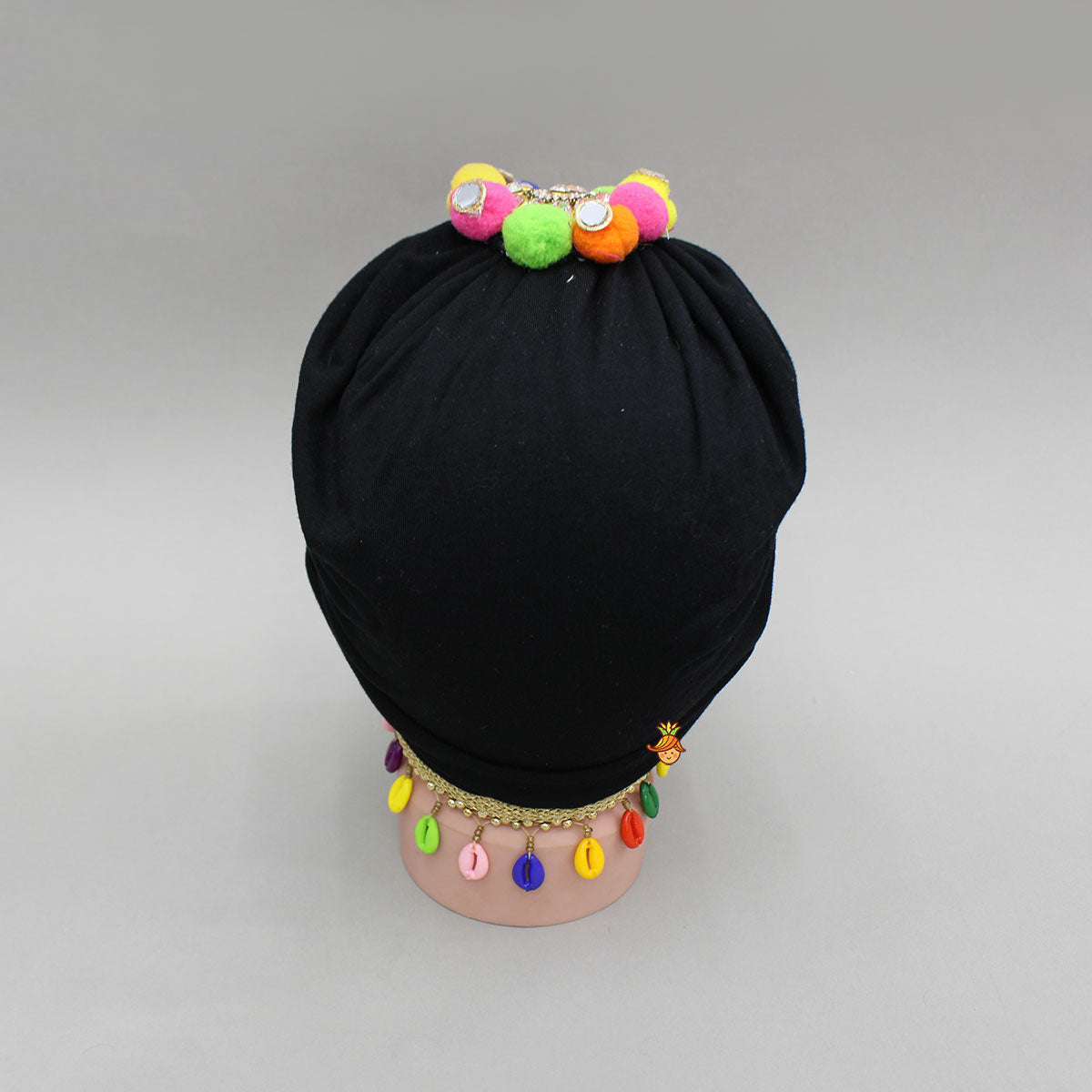 Black Muticolour Embellished Head Band