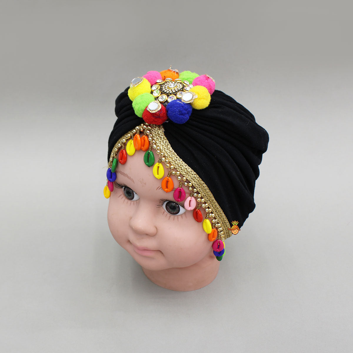 Black Muticolour Embellished Head Band