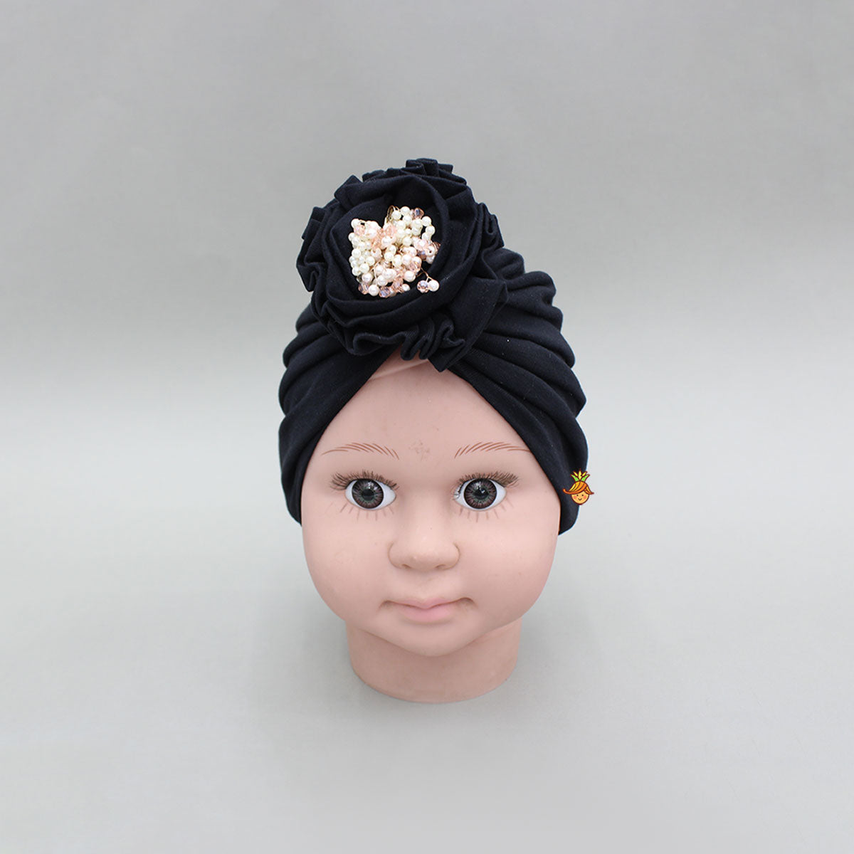 Black Decorative Flower Embellished Head Band