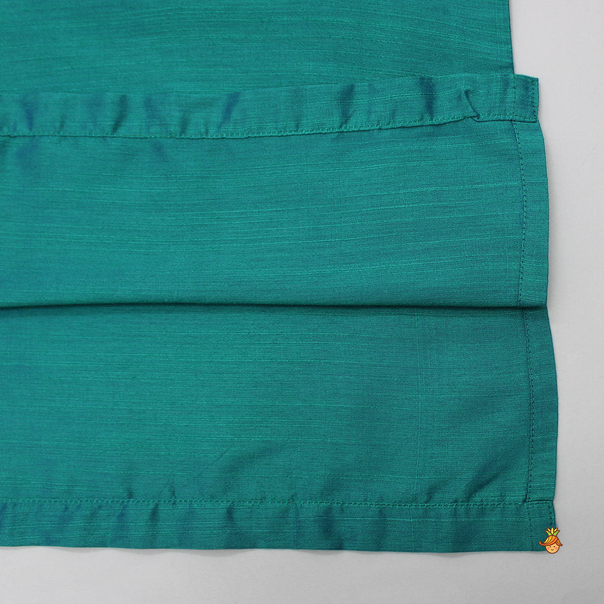 Silk Green Kurta With Front Open Pocket Detail Printed Jacket And Cotton Pyjama