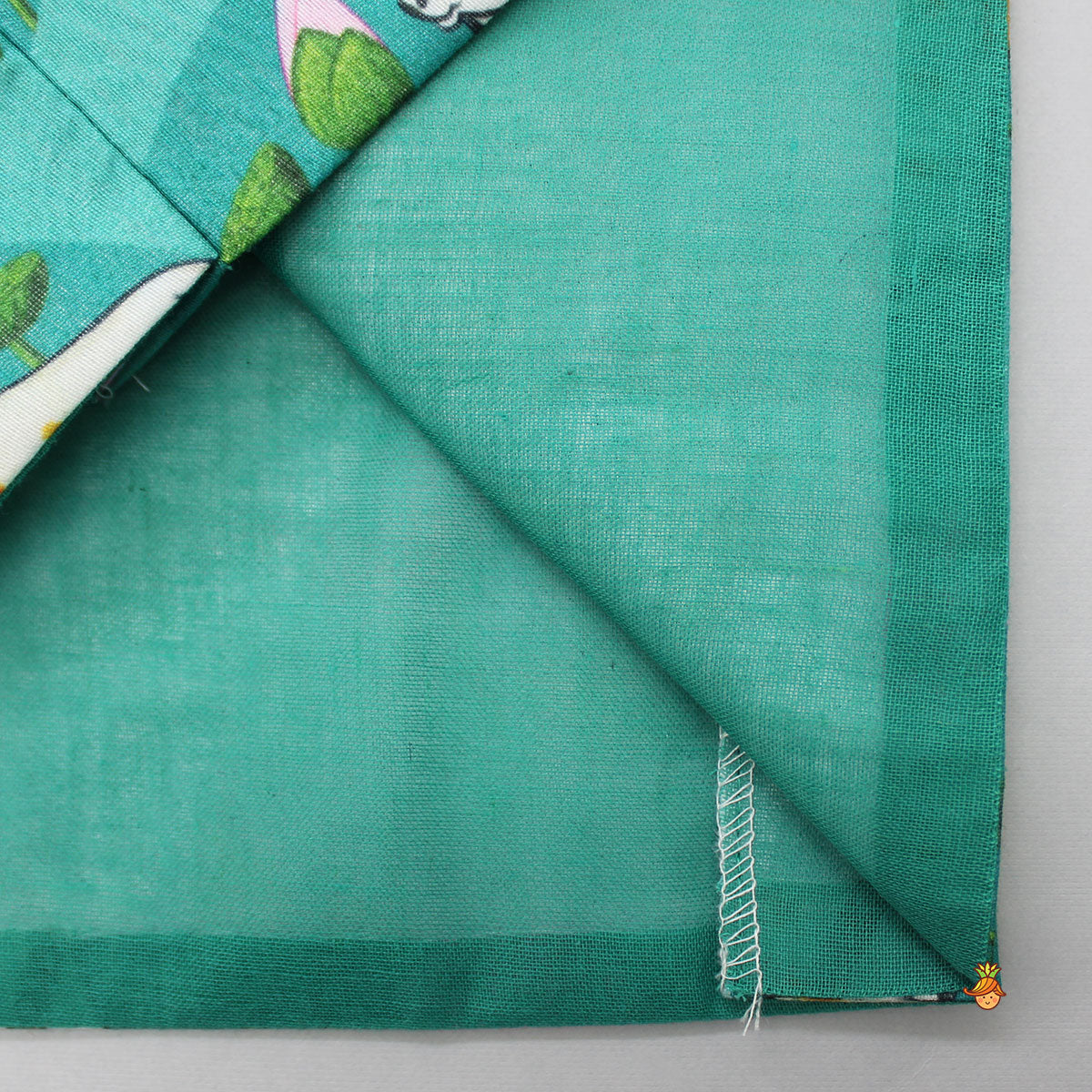 Silk Green Kurta With Front Open Pocket Detail Printed Jacket And Cotton Pyjama