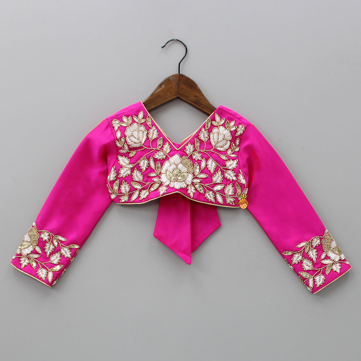 Pink Embroidered Top And Scalloped Hem Lehenga With Dupatta