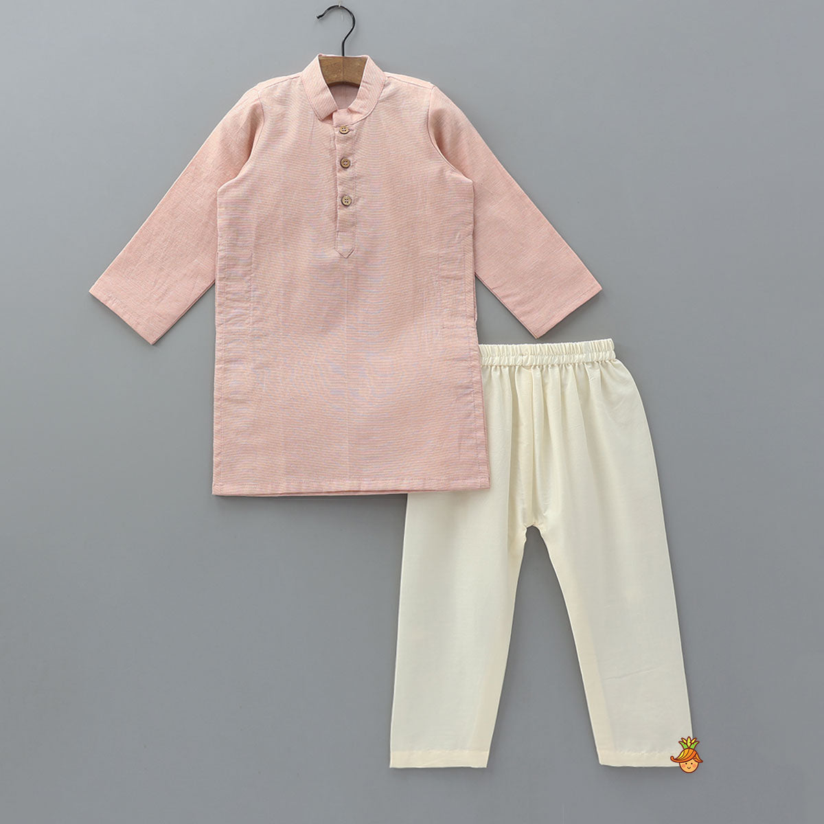 Pink Chanderi Kurta With Stylish Embroidered Jacket And Pyjama