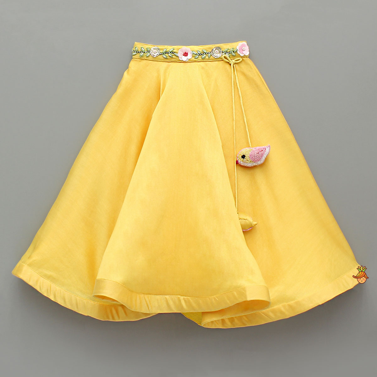 Yellow Embroidered Top And Lehenga