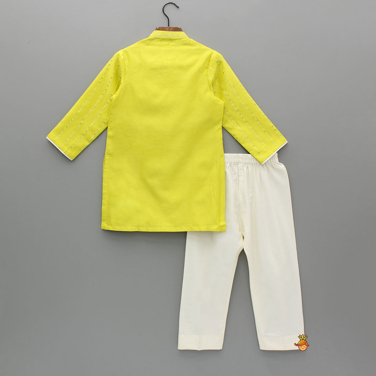 Yellow Embroidered Kurta And Pyjama