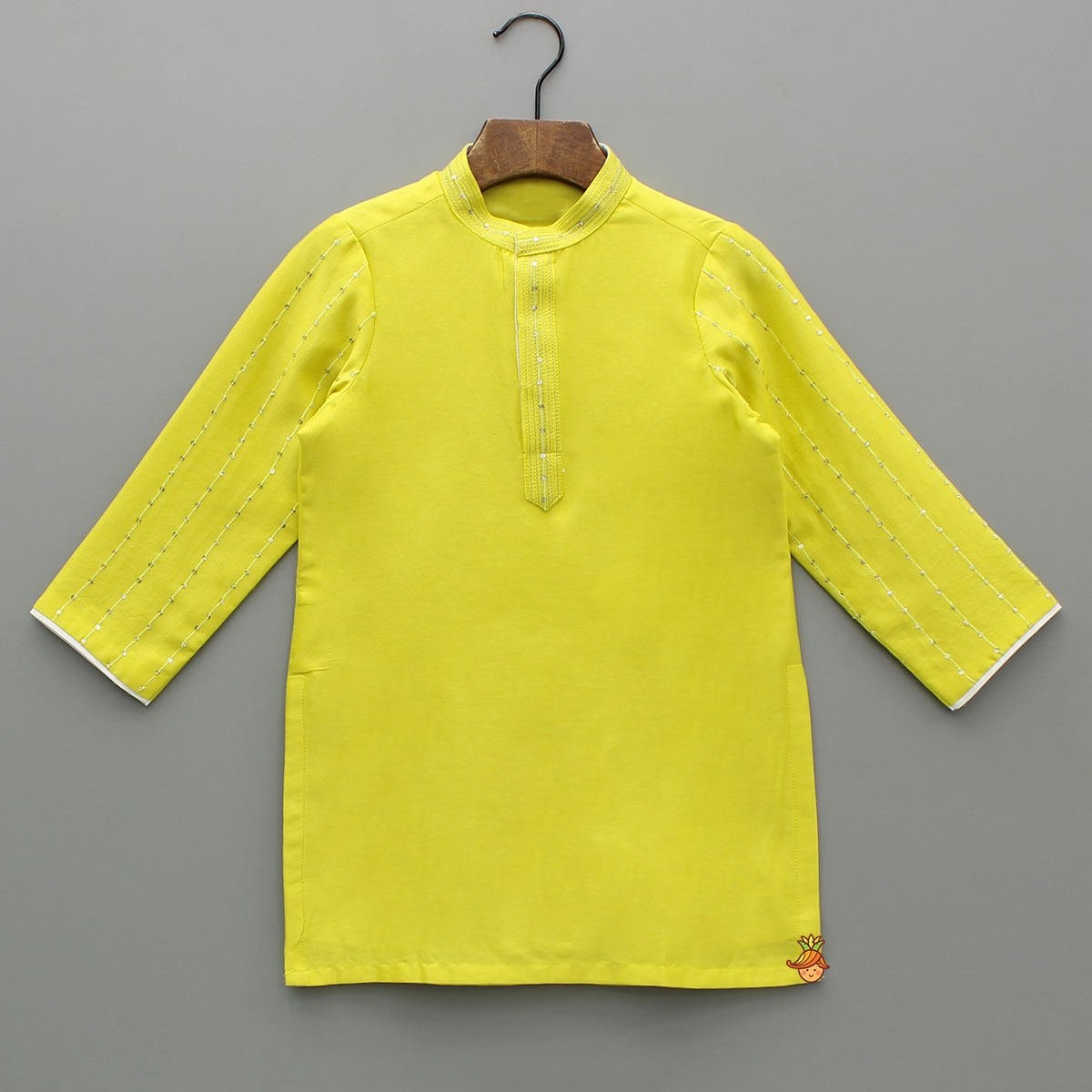 Yellow Embroidered Kurta And Pyjama