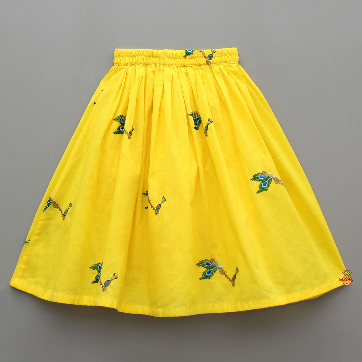 Yellow Embroidered Embellished Halter Neck Top And Lehenga With Head Band