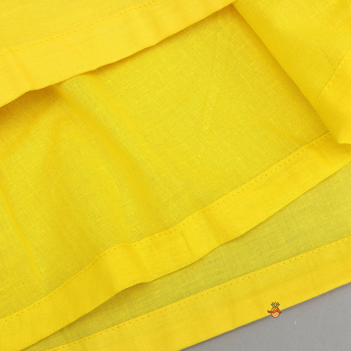 Yellow Embroidered Embellished Halter Neck Top And Lehenga With Head Band