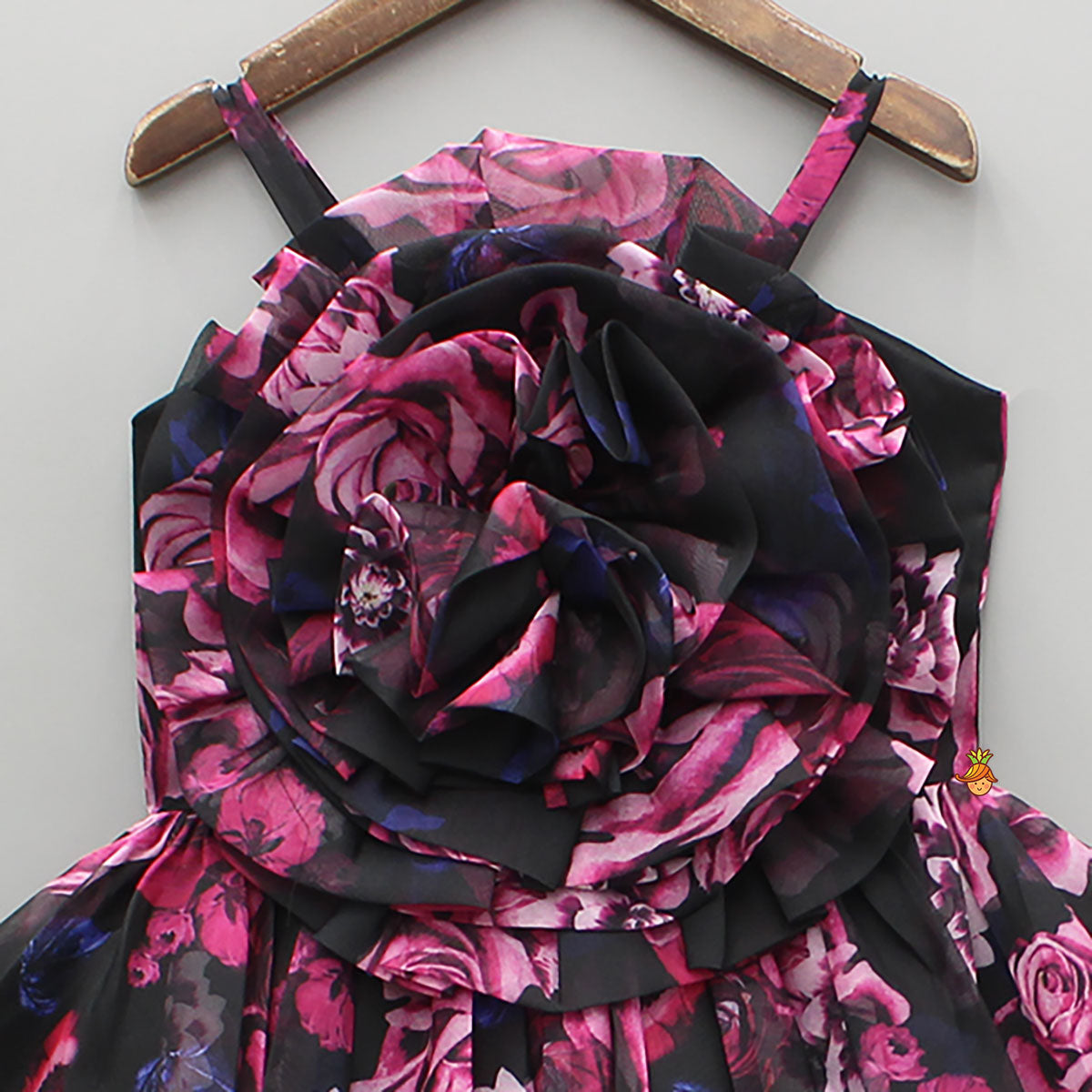 Black Multicolour Printed Strappy Dress