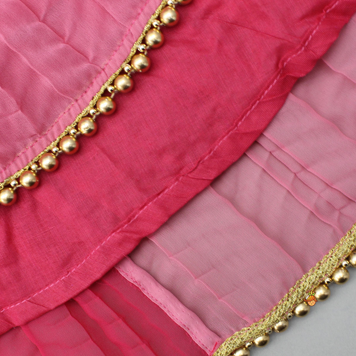 Dual Tone Embroidered Cap Sleeves High Low Kurti