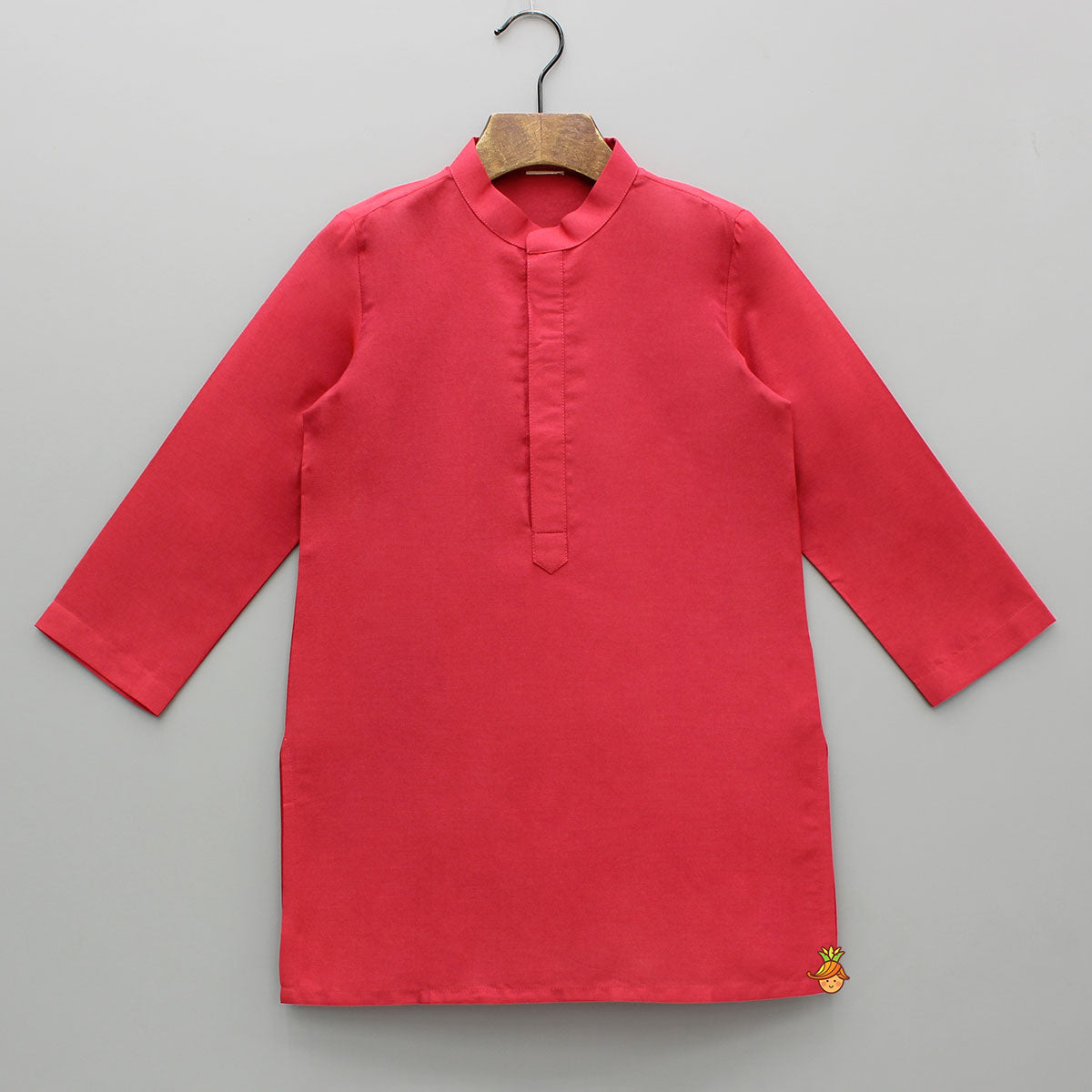 Red Kurta With Multicolor Embroidered Jacket And Pyjama
