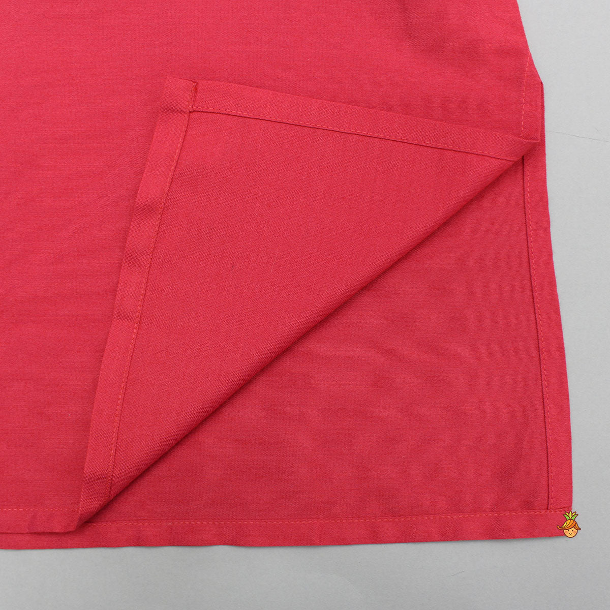Red Kurta With Multicolor Embroidered Jacket And Pyjama