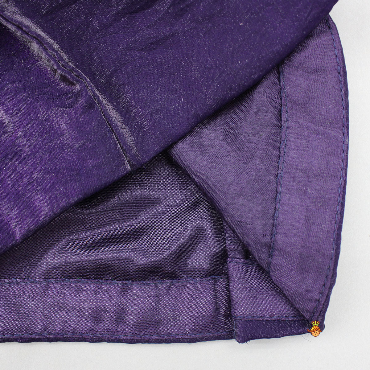 Purple Embroidered Top And Lehenga With Pouch And Dupatta