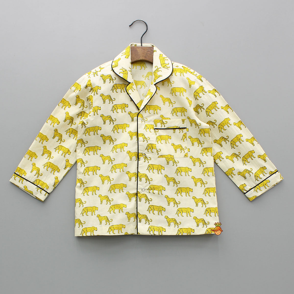 Animal Printed Off White Cotton Sleepwear