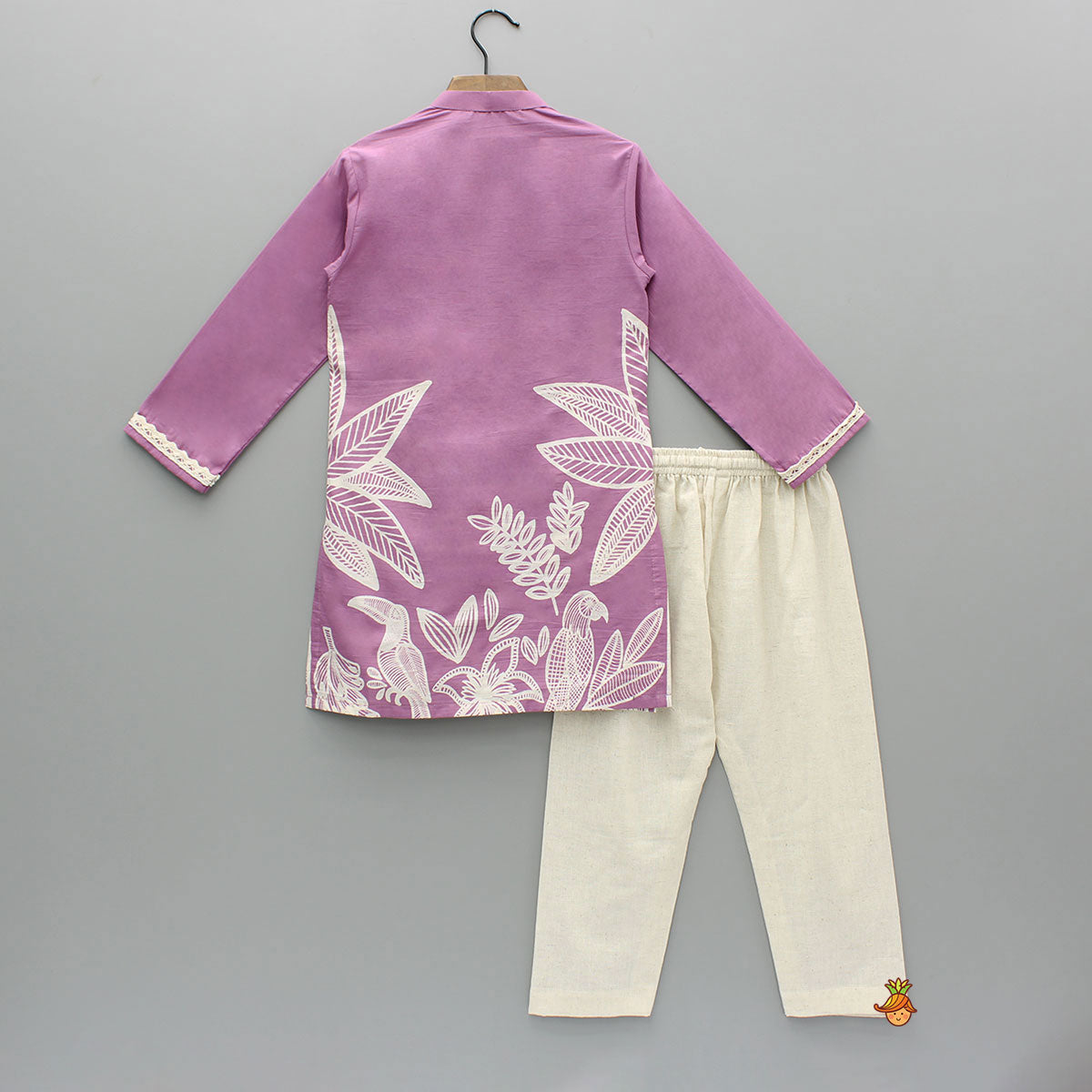 Purple Printed Kurta And Pyjama