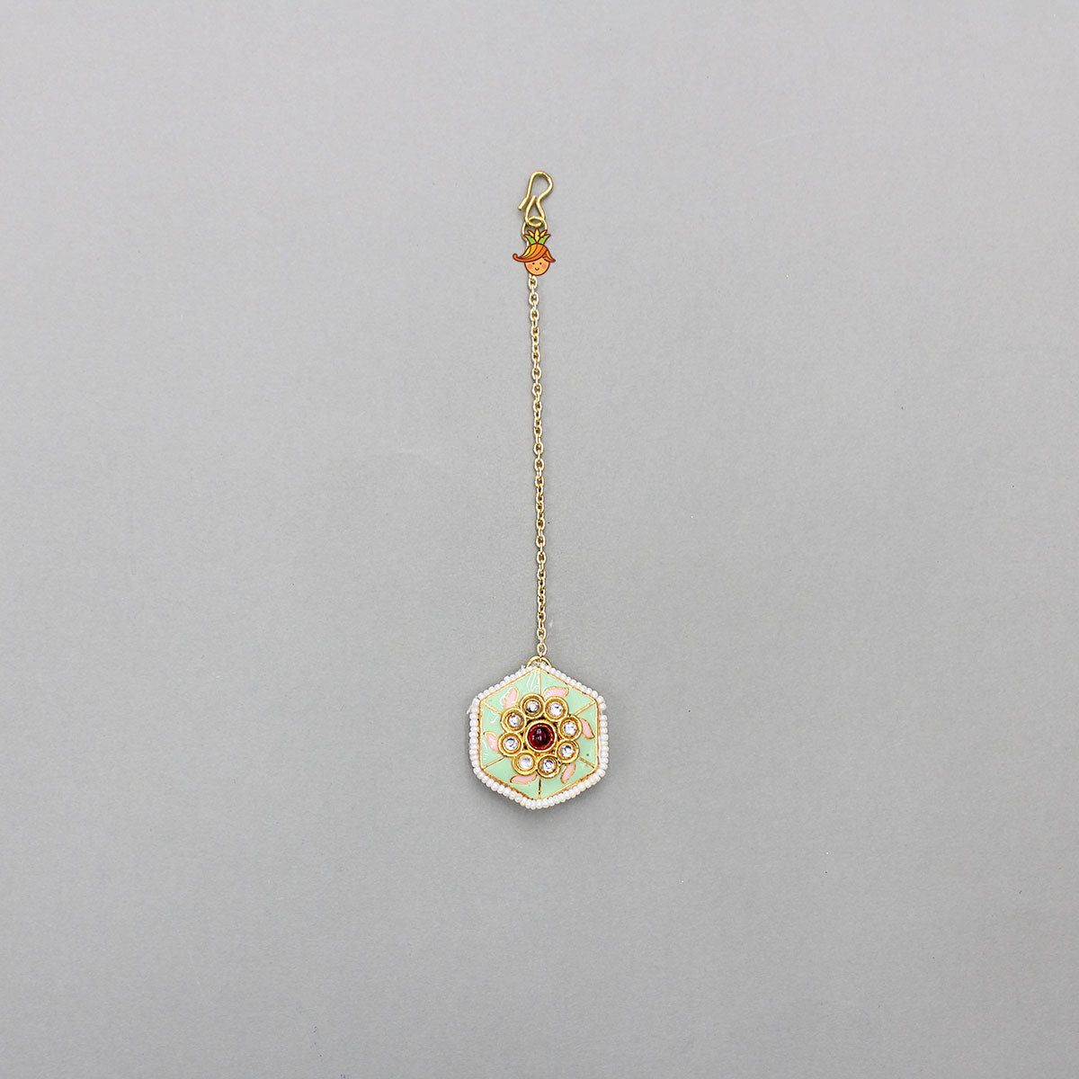 Elegant Beaded Floral Chain Maang Tikka