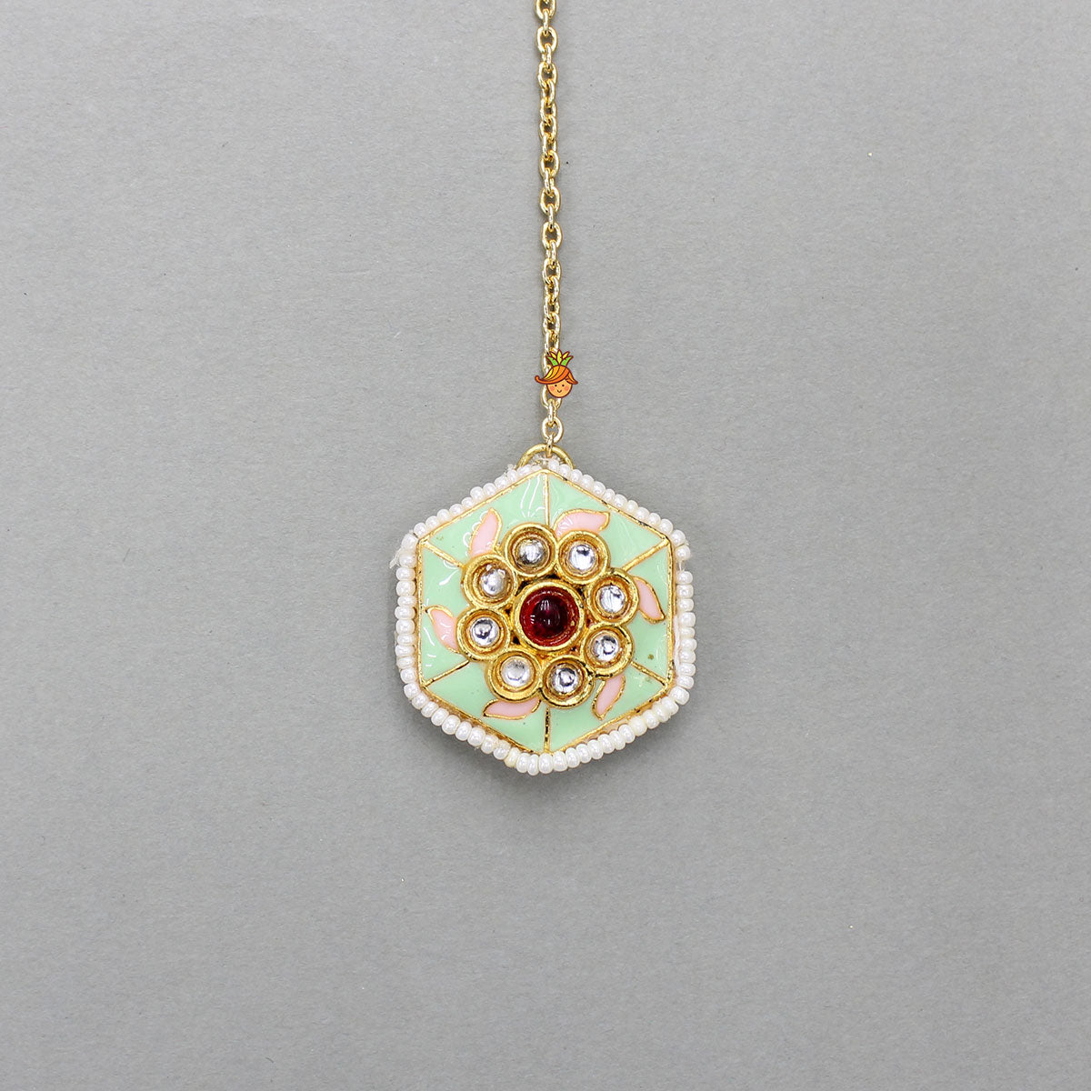 Elegant Beaded Floral Chain Maang Tikka