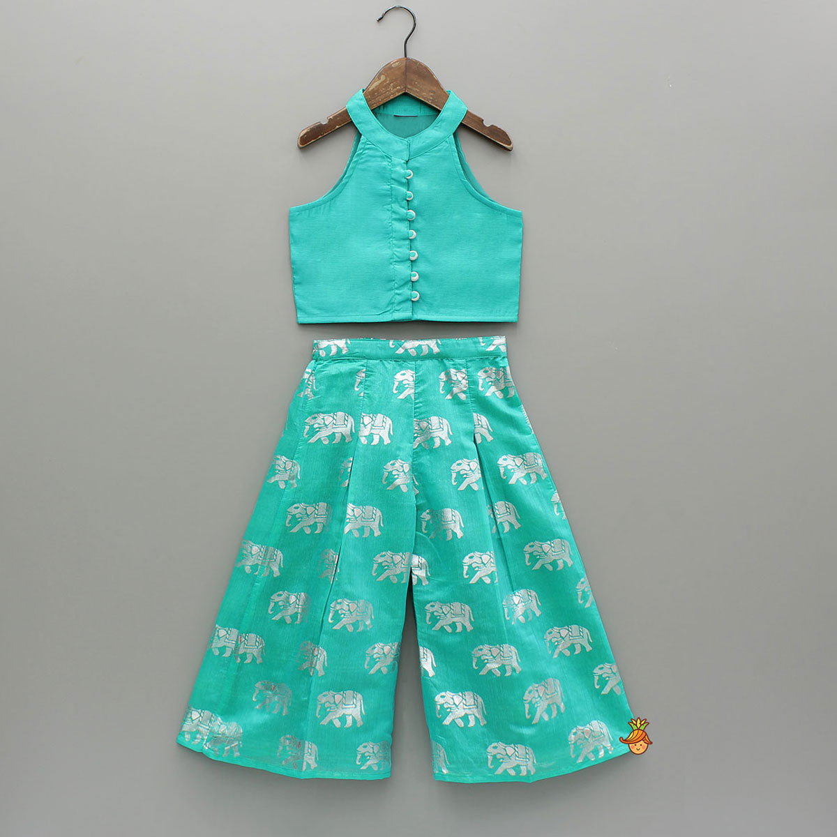 Halter Neck Front Open Top And Palazzo