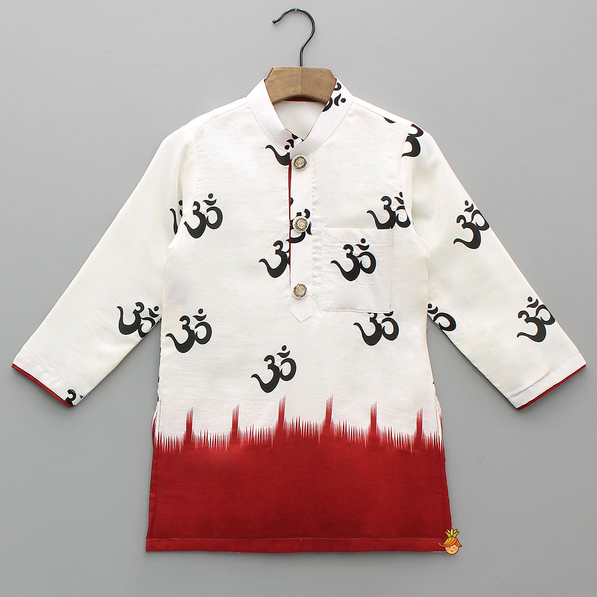 Dual Tone Printed Kurta And Dhoti