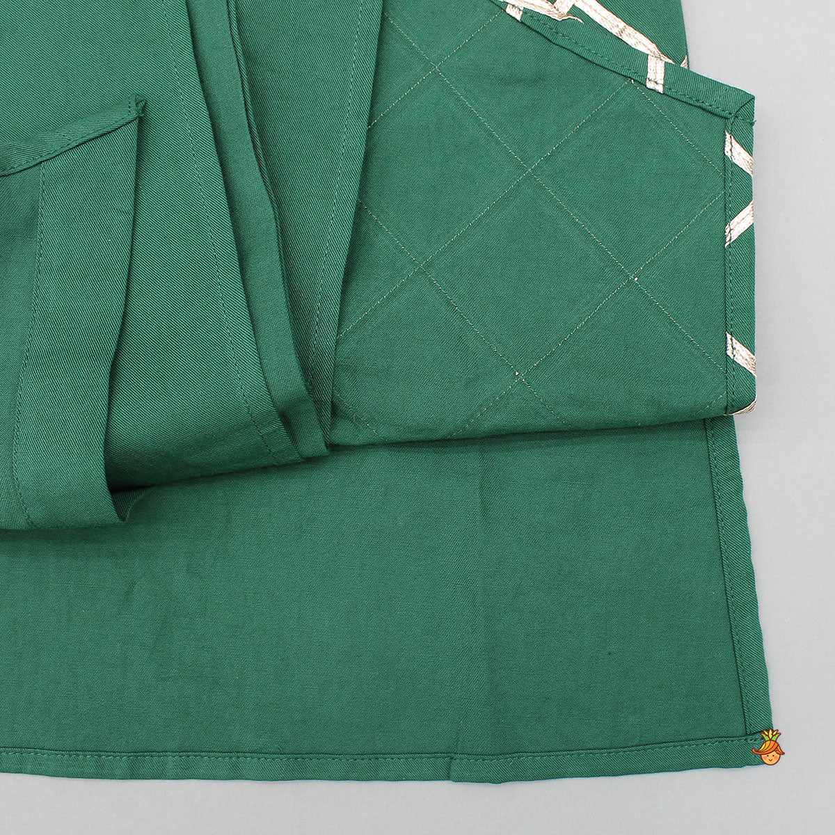 Green Pleated Asymmetric Stylish Kurta With Pant