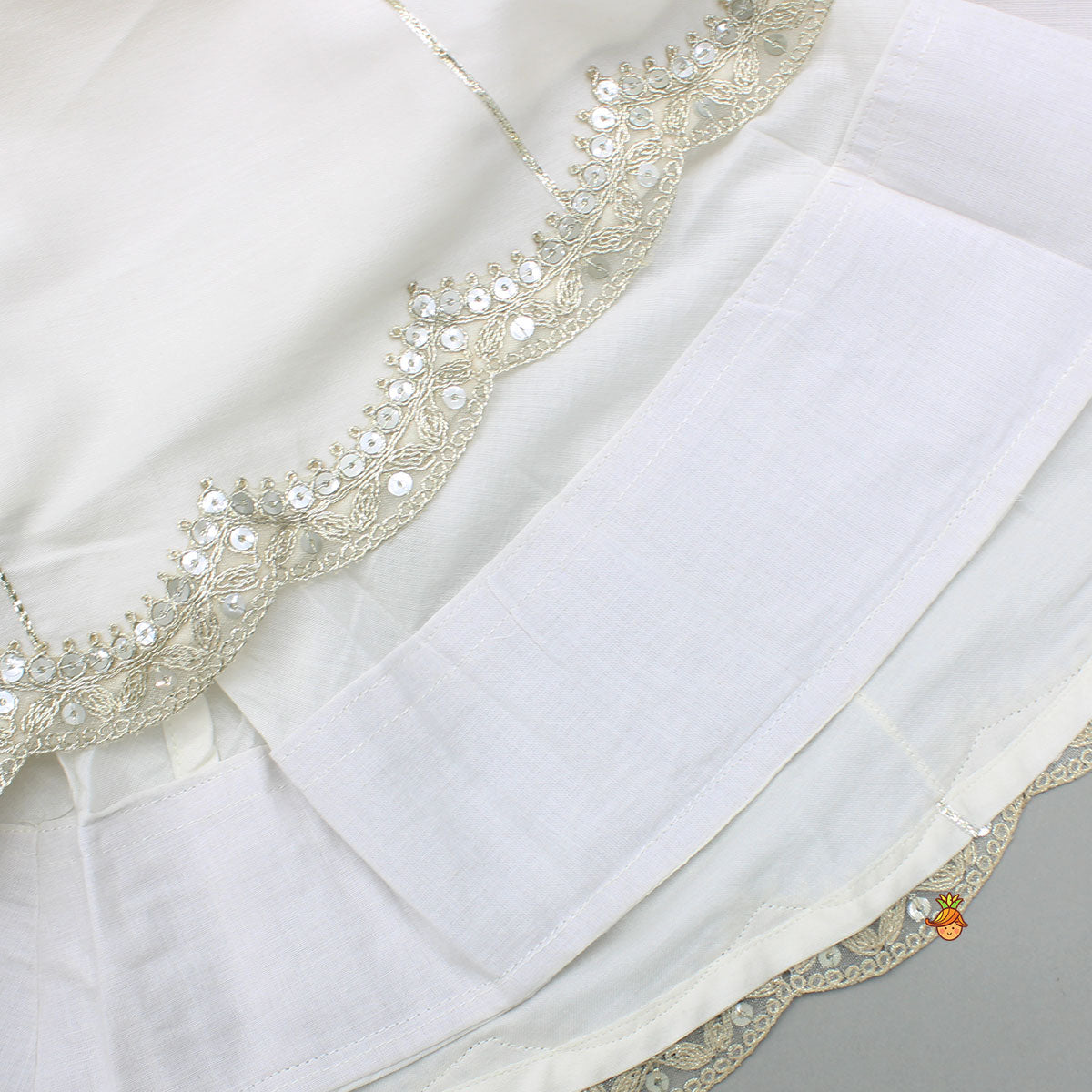 Off White Halter Neck Embellished Top And Lehenga With Dupatta